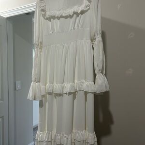 SHEIN White Ruffled Blouse